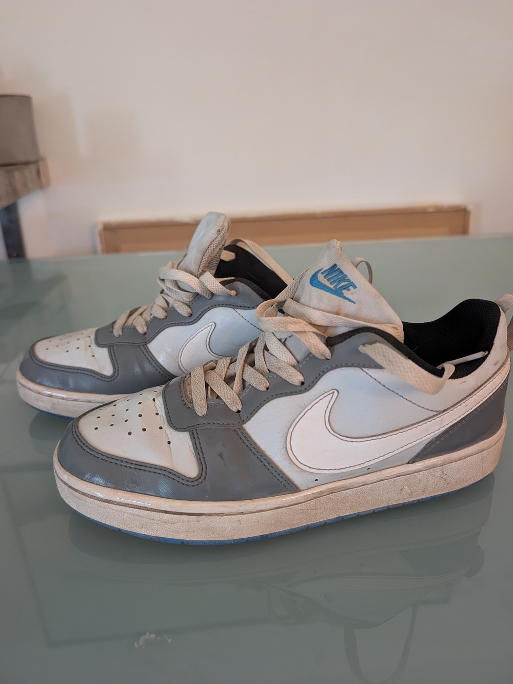 Nike Gray and White Low-Top Sneakers